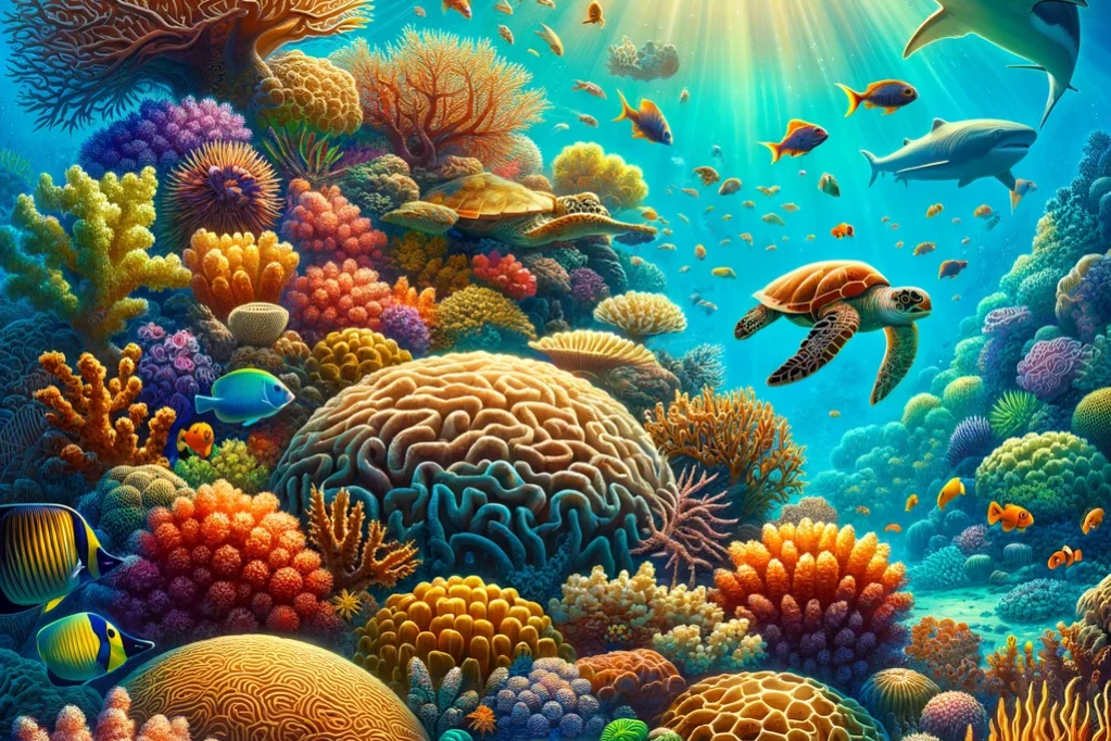 depiction of coral reef in Fiji