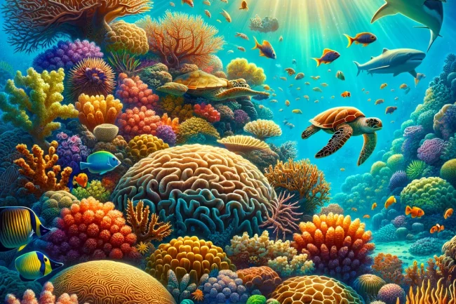 depiction of coral reef in Fiji
