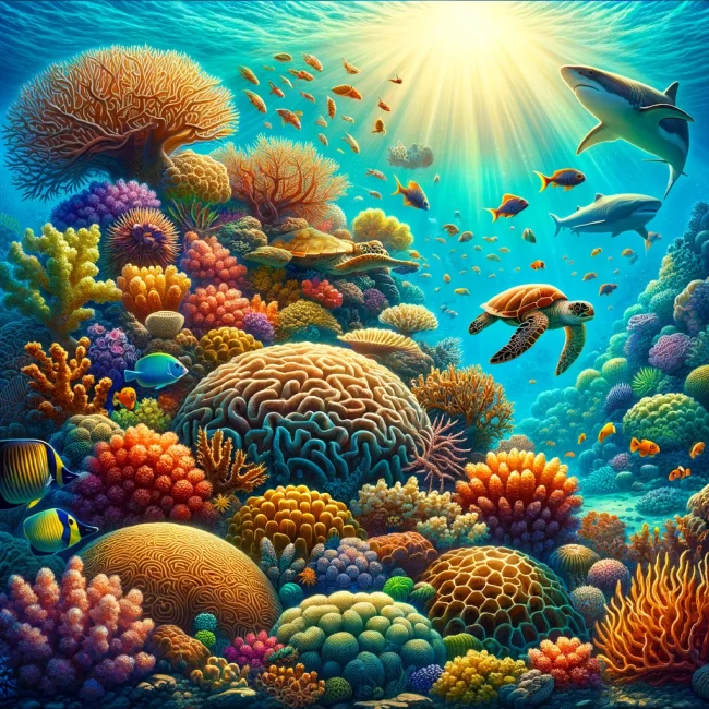 depiction of coral reef in Fiji