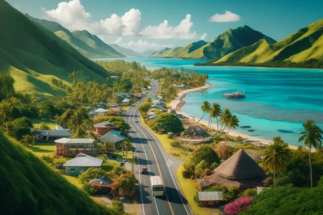 cartoon image of Fiji's southern coast